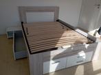 Mooi bed 140x200 cm met opbergruimte – bijna nieuw!, Brun, Enlèvement, 200 cm, Bois