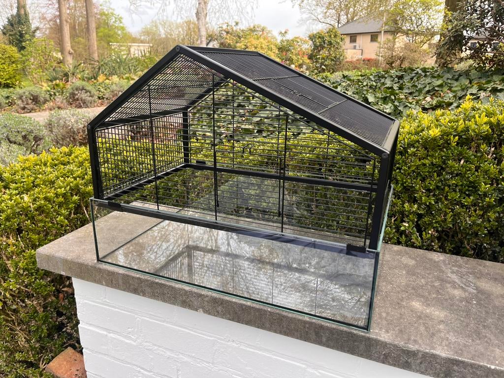 Hamsterkooi met glazen bak, Kooi, Minder dan 75 cm, Zo goed als nieuw, Hamster