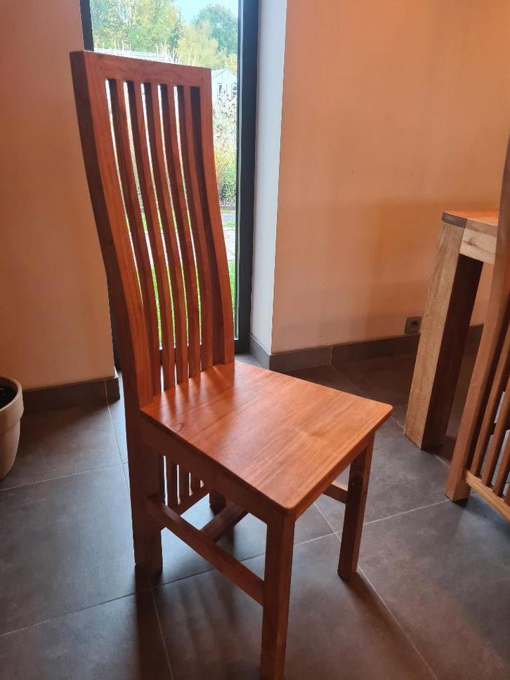 8 chaises en teck, Antiek en Kunst, Antiek | Meubels | Stoelen en Sofa's, Ophalen