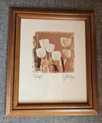 Cadre bois tulipes décoration murale, Enlèvement ou Envoi, Utilisé, Bois