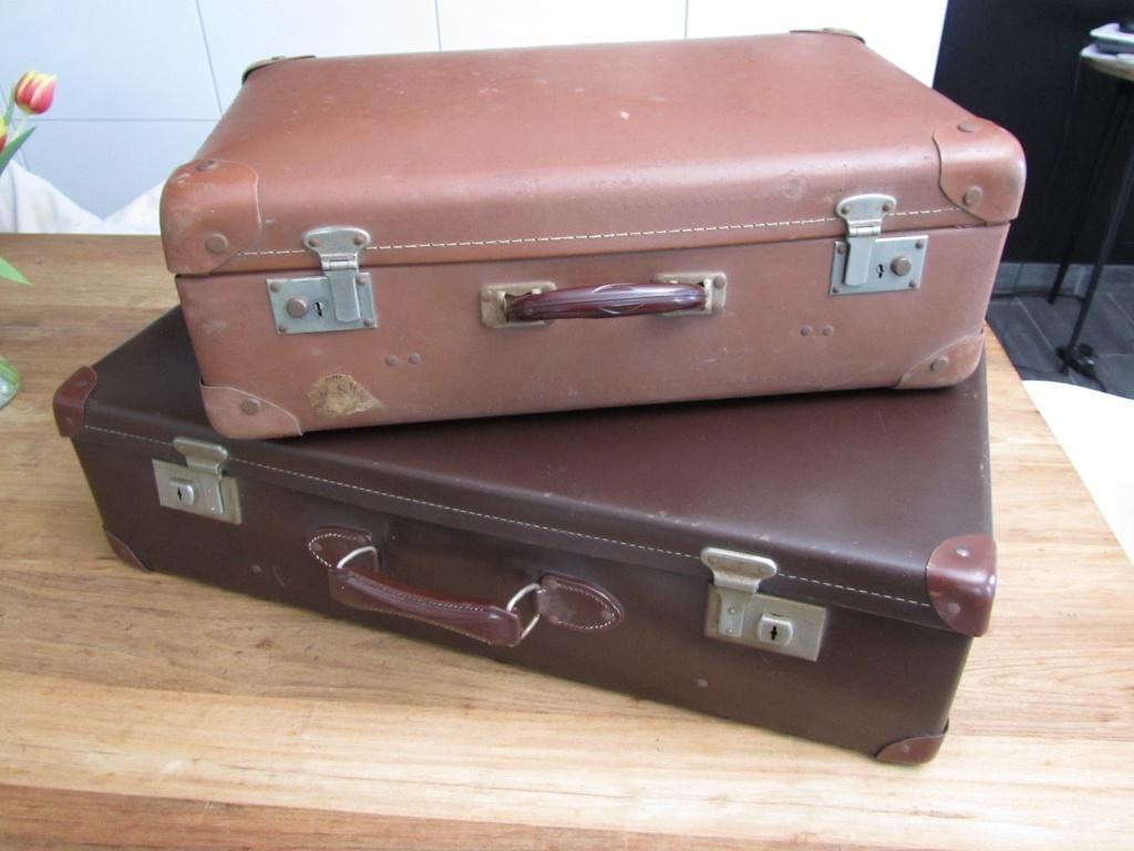 Vintage reiskoffers - mooie en originele staat, Handtassen en Accessoires, Koffers, Gebruikt, Ophalen
