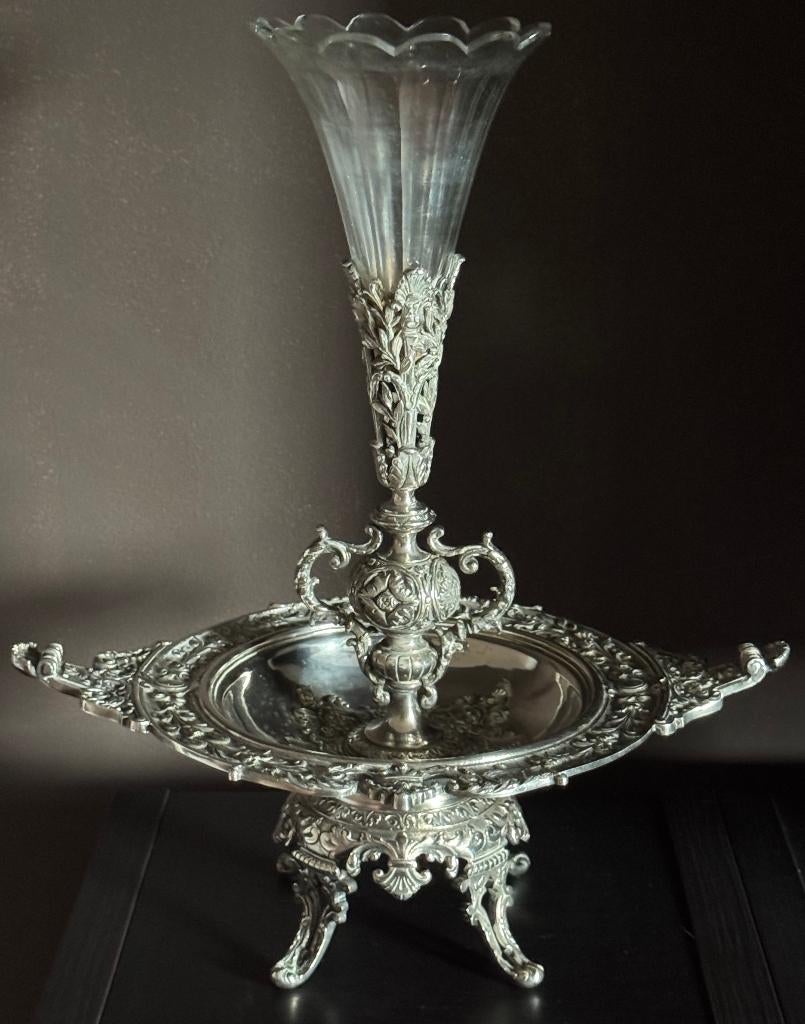 Rare Vase en Bronze Argenté Début 19eme Siècle, Enlèvement