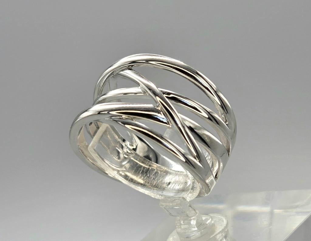 Belle bague large en argent. 2026/213., Bijoux, Sacs & Beauté, Bagues, Enlèvement ou Envoi, 18 à 19, Comme neuf, Femme