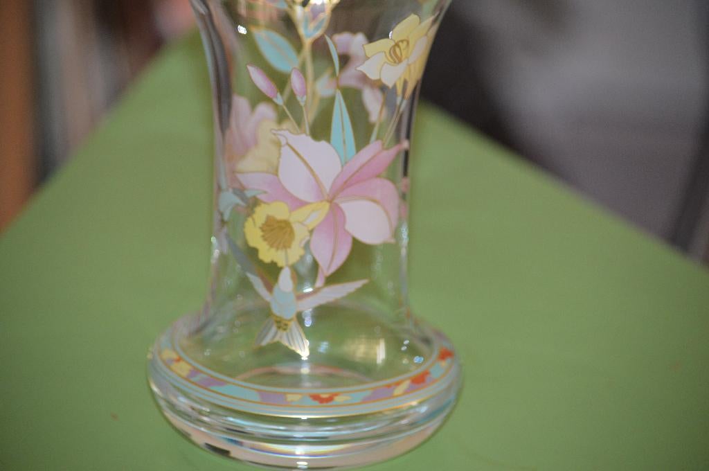 Vaas HUTSCHENREUTER Kristal met kolibries en trompetbloemen, Ophalen of Verzenden