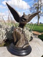 HIBOU EN BRONZE SIGNE SUR SOCLE (l'envol)., Enlèvement ou Envoi, Bronze