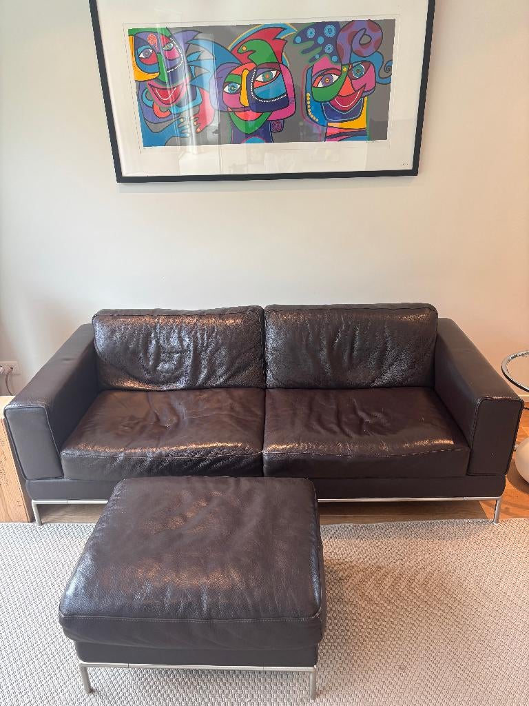 Lederen Zetel, Ophalen, Gebruikt, Driepersoons, Rechte bank