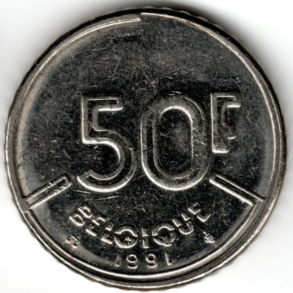 Belgique : 50 Francs 1991 FR Morin 828 Réf 16620, Timbres & Monnaies, Monnaies | Belgique, Enlèvement ou Envoi, Métal, Monnaie en vrac