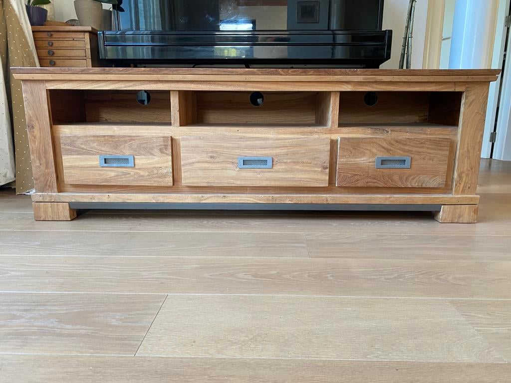 Meuble tv Teck H&H, Enlèvement, Comme neuf, Teck
