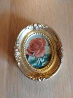 Cadre doré ancien de style victorien avec peinture de rose, Antiquités & Art, Enlèvement