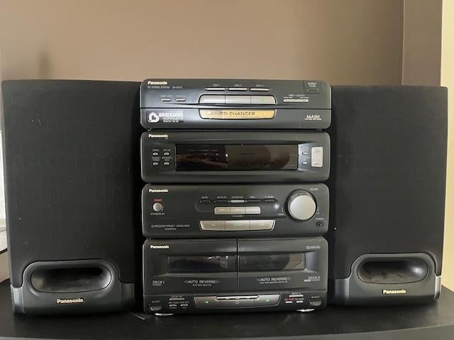 muziekinstallatie met 2 boxen - Panasonic, Ophalen, Gebruikt, Tuner of Radio, Overige merken