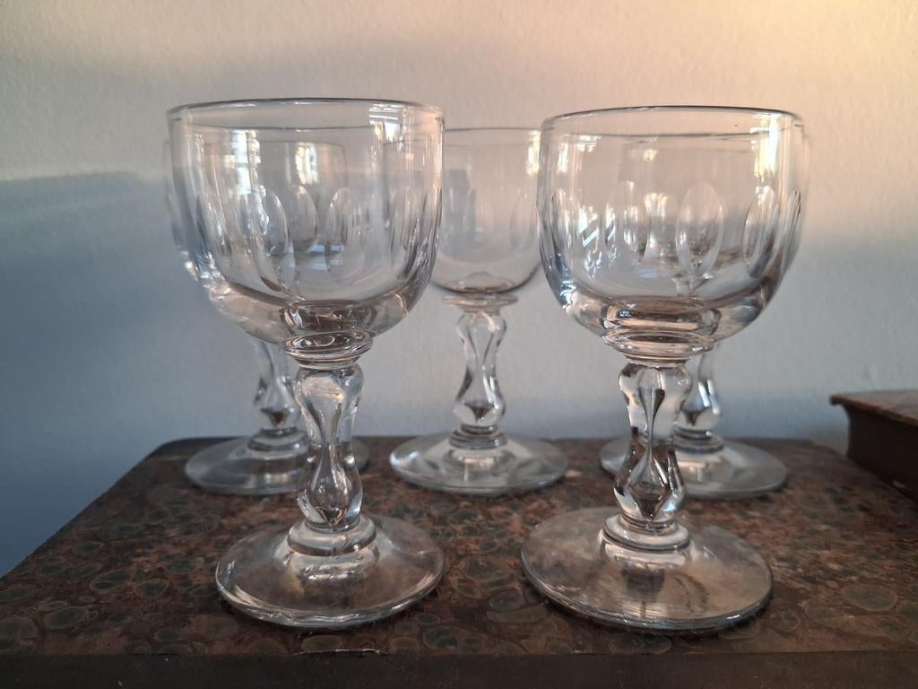 Val saint lambert  glazen (5), Ophalen of Verzenden