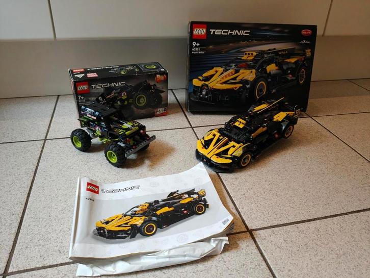 Lego Technic 42151 Bugatti Bolide + 42118 Monster Jam, Kinderen en Baby's, Speelgoed | Duplo en Lego, Gebruikt, Lego, Complete set
