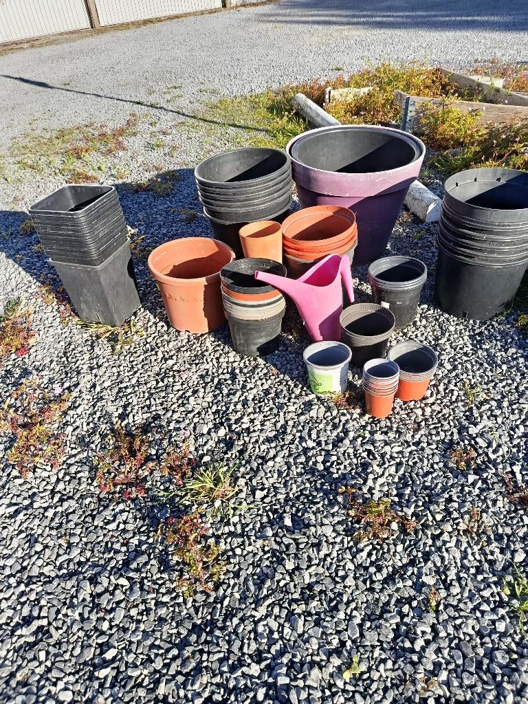 collectie plantpotten, Kunststof, Gebruikt, Rond, Ophalen of Verzenden