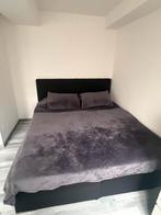 Lit complet avec protection matelas, Enlèvement, Comme neuf, Deux personnes, Noir