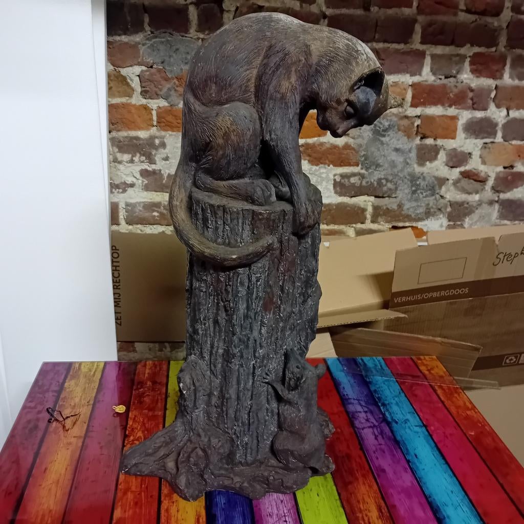 Beeld met kat &rat, Ophalen, Beeld