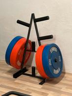Bumperplates 2x25kg + 2x20kg + rek nieuw, Sport en Fitness, Ophalen, Zo goed als nieuw