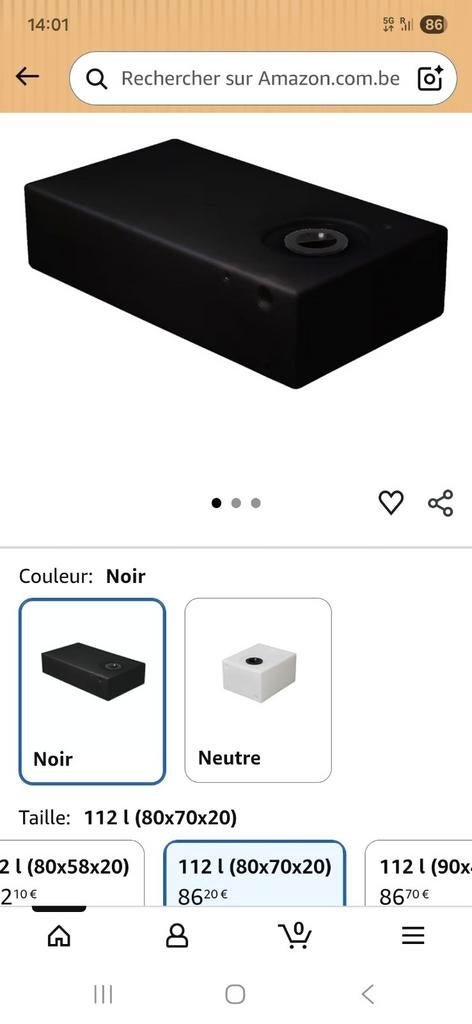 Cuve a eau plate, Enlèvement