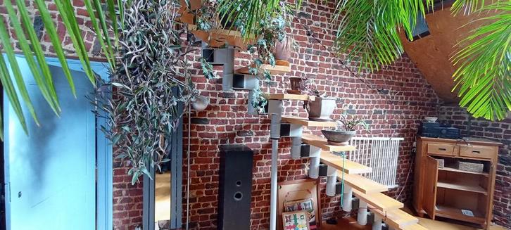 Trap in eik / metaal - Heel goede staat, Doe-het-zelf en Bouw, Ladders en Trappen, Gebruikt, Trap, 2 tot 4 meter, Ophalen of Verzenden