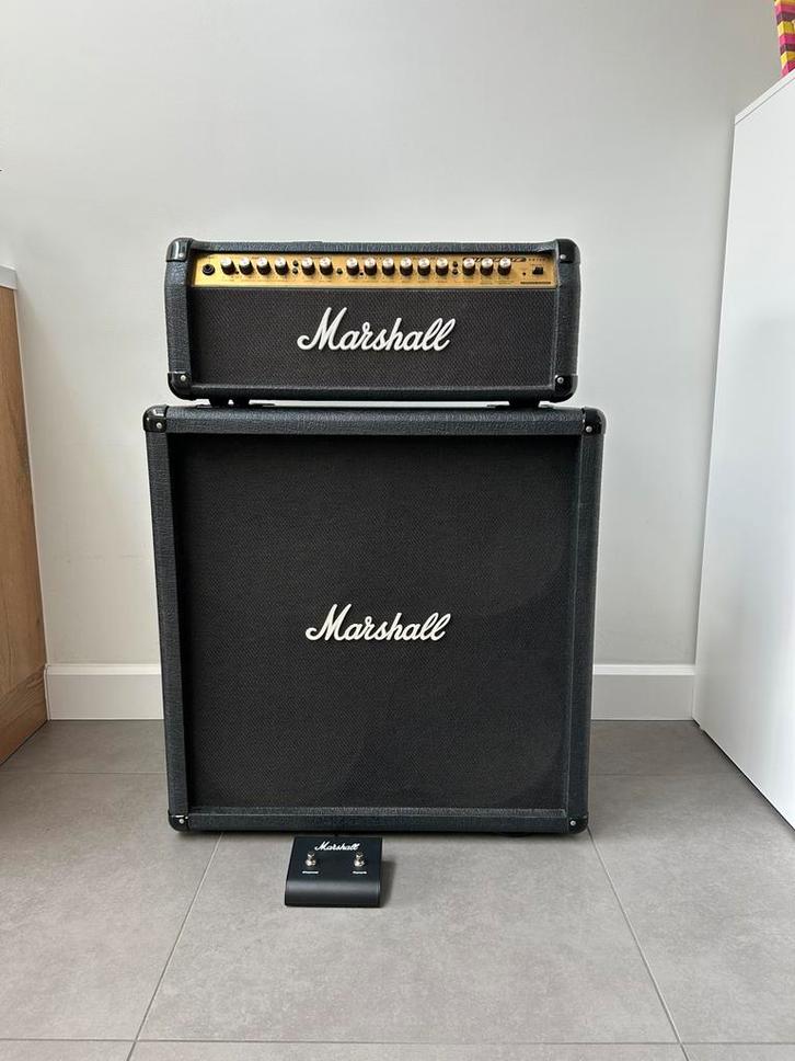 Marshall Valvestate VS100  head + 4x12 Cabinet + Footswitch, Musique & Instruments, Amplis | Basse & Guitare, Comme neuf, Enlèvement