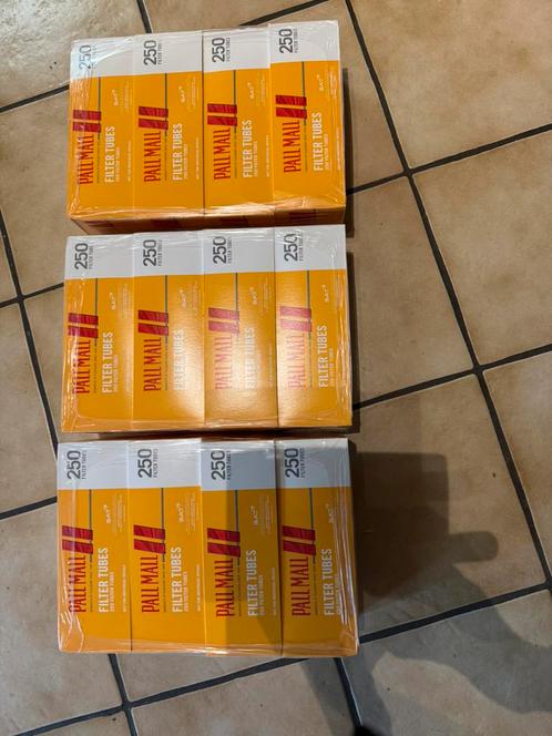Filterhulzen, 12 x 250 stuks, Verzamelen, Rookartikelen, Aanstekers en Luciferdoosjes, Nieuw, Ophalen
