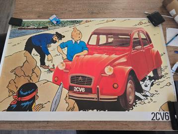 TINTIN et la 2CV,originale de 1988! beschikbaar voor biedingen