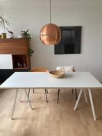 Witte houten eettafel, Huis en Inrichting, Tafels | Eettafels, Ophalen, Gebruikt, Vintage, 50 tot 100 cm