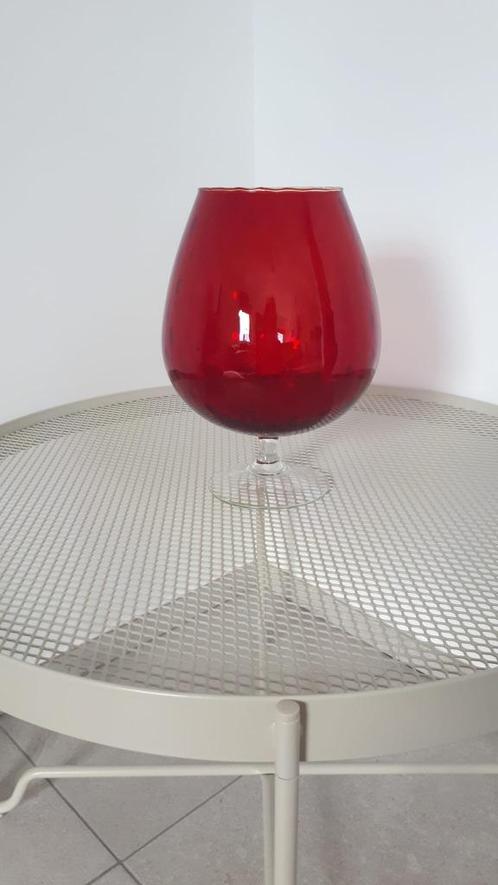 Vintage grote Empoli vaas - glas rood Italië, Antiek en Kunst, Antiek | Vazen, Ophalen of Verzenden