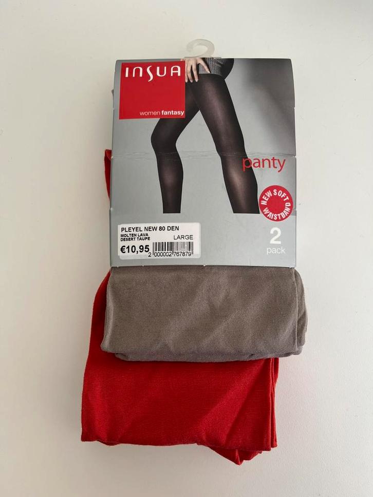 Insua panty set – 2 stuks – Maat L – NIEUW, Kleding | Dames, Leggings, Maillots en Panty's, Nieuw, Panty, Maat 44/46 (L), Rood