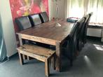Koloniale stoere tafel met 6 stoelen, Huis en Inrichting, Ophalen, Zo goed als nieuw