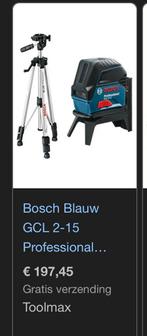 Bosch gcl 2-15 kruislijnlaser met statief, Doe-het-zelf en Bouw, Ophalen, Zo goed als nieuw