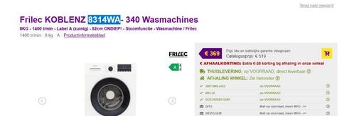 wasmachine frilec 8KG NIEUW IN DE DOOS (ENERGIEKLASSE A), Electroménager, Lave-linge, Neuf, Chargeur frontal, 8 à 10 kg, 85 à 90 cm