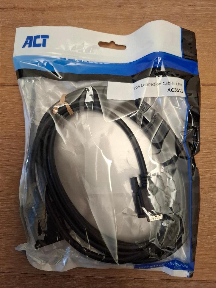 VGA Kabel Male - Male - ACT / AC3513 - NIEUW, Computers en Software, Pc- en Netwerkkabels, Nieuw, Verzenden