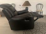 Echt lederen relaxfauteuil, Ophalen, Zo goed als nieuw, 75 tot 100 cm, Leer