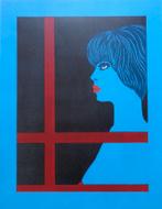 FELIX LABISSE / BLAUWE VROUW / KLEURLITHO / 76x56cm / SIG, Ophalen of Verzenden