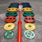 Olympische Grip Gewichten Set + Nieuwe Olympische barbell, Sport en Fitness, Fitnessmaterialen, Ophalen, Zo goed als nieuw