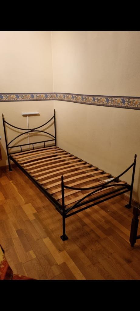 Lit fer forgé, Maison & Meubles, Chambre à coucher | Lits, Utilisé, 90 cm, Enlèvement