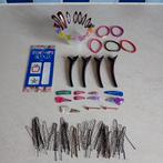 Lot d'accessoires de coiffure : pinces, élastiques, Enlèvement ou Envoi, Comme neuf, Épingle à cheveux