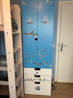 Garde-robe enfants IKEA et 2 commodes blanc et bleu, Gebruikt, Commode