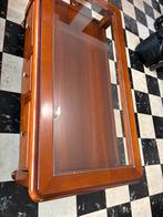 Table en bois massif avec glasse, Maison & Meubles, Enlèvement, Comme neuf