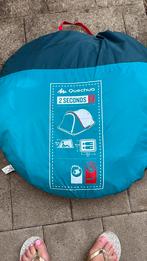 Kampeertent voor 2 personen 2 Seconds blauw, Caravans en Kamperen, Ophalen, Zo goed als nieuw