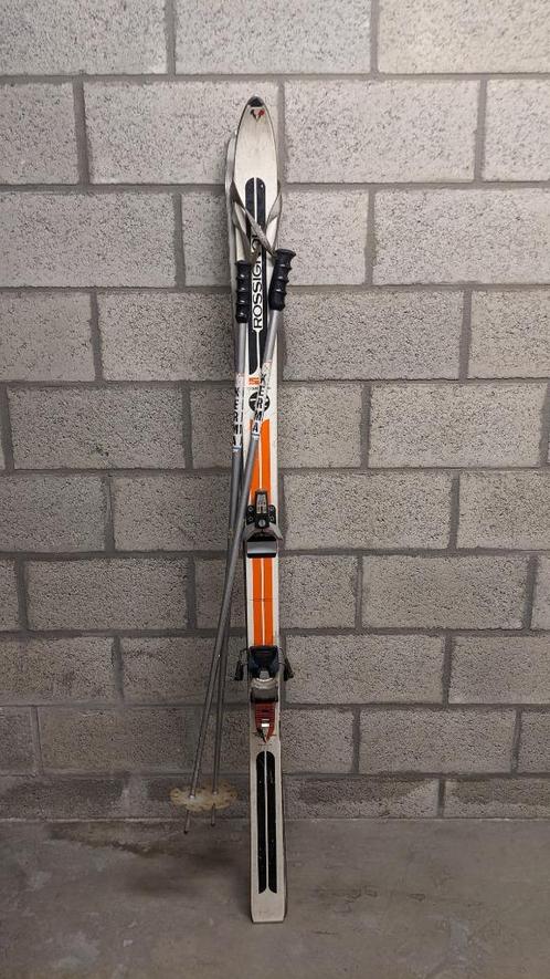 Paar antieke vintage Rossignol SKI'S + Kerma-sticks jaar 7, Sport en Fitness, Skiën en Langlaufen, Gebruikt, Ski's, Ski, Rossignol