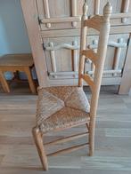 6 stevige stoelen massieve eik met rieten zitting, Huis en Inrichting, Ophalen, Hout