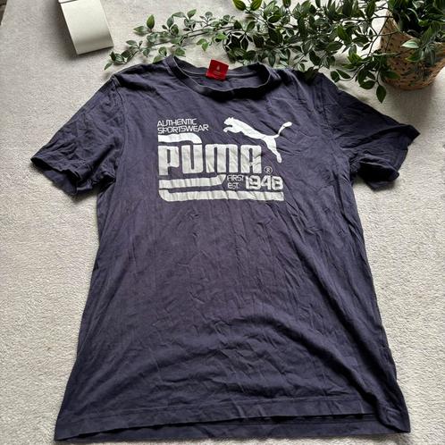 Puma Donker Blauw T-shirt Size: M met groot logo Lente Zomer, Kleding | Heren, T-shirts, Zo goed als nieuw, Maat 48/50 (M), Blauw