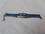 Bracelet simili-cuir et métal, Bijoux, Sacs & Beauté, Bleu, Cuir, Enlèvement ou Envoi, Neuf