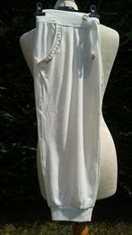 sport / home / jogging broek capri écru-wit + strass NIEUW, Ophalen of Verzenden, Nieuw, Maat 38/40 (M), Wit