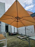 Madison ST Tropez zweefparasol beige 300x350 - beschadiging, Tuin en Terras, Ophalen, Gebruikt, Zweefparasol, 3 tot 4 meter