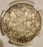 5 Francs 1887 Congo Vrijstaat MS64 kwaliteit, Postzegels en Munten, Ophalen, Zilver, Losse munt, Zilver