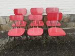 Rode formica stoelen..6stuks..vintage 60's!, Huis en Inrichting, Stoelen, Ophalen of Verzenden, Zo goed als nieuw