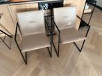 Design stoelen met armleuning (2 stuks), Huis en Inrichting, Stoelen, Twee, Gebruikt, Leer, Ophalen