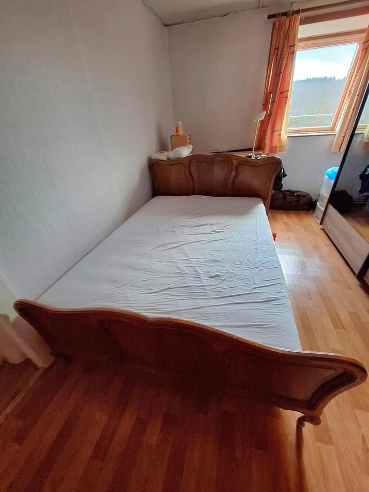 Lit deux personnes en bois, Maison & Meubles, Chambre à coucher | Lits, Comme neuf, Deux personnes, 140 cm, 200 cm, Bois, Brun